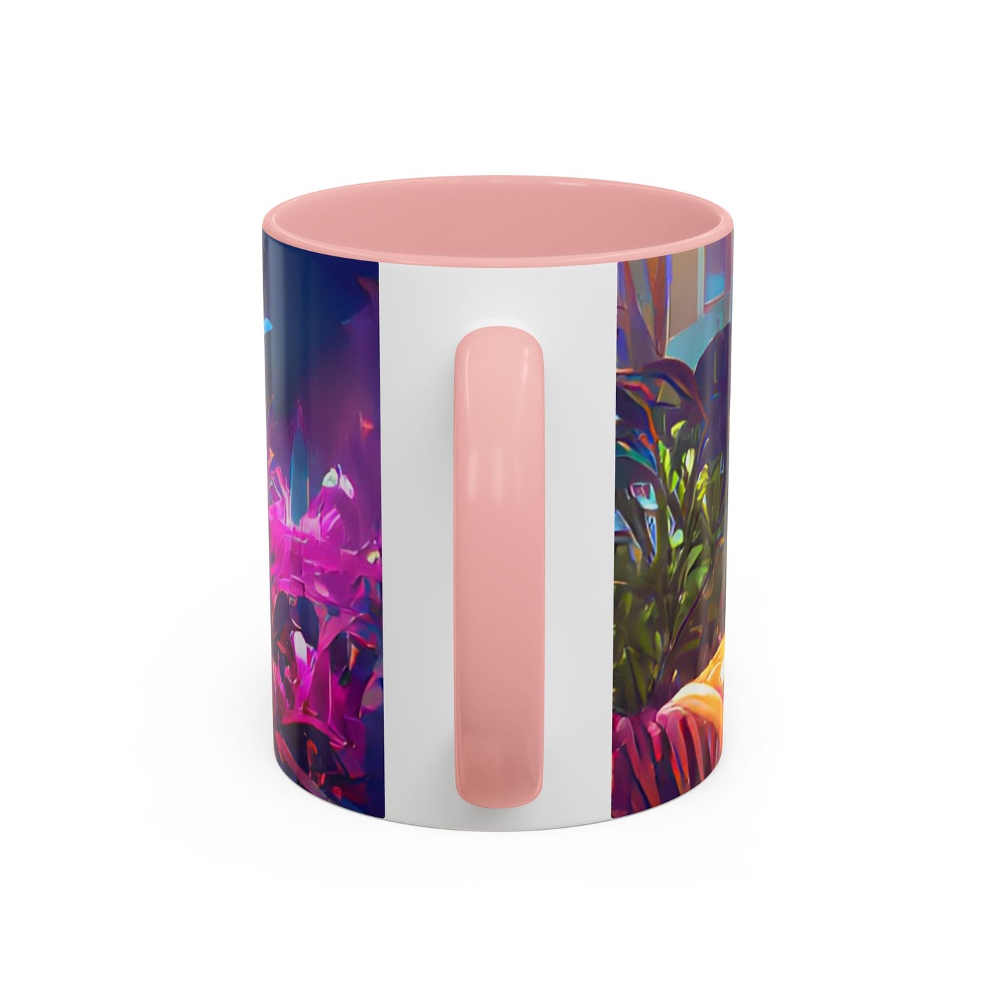 Accent Coffee Mug (11, 15oz) - Midnight Kiss in Tropical Garden