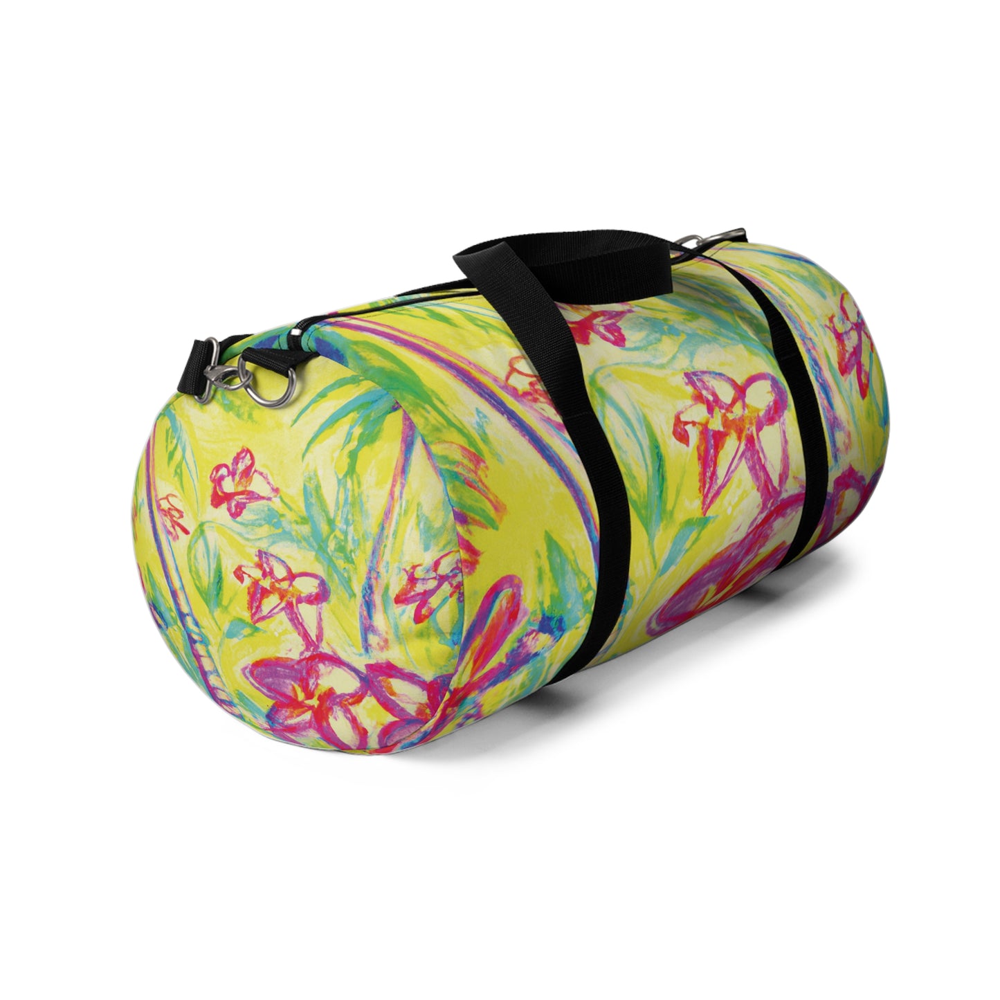 Tropical Rainforest Duffel Bag - Perfect for Travel and Gym / Tropical Doodles, Yellow