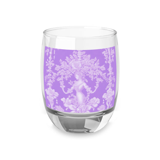 Whiskey Glass, Pearl Lady Toile, purple