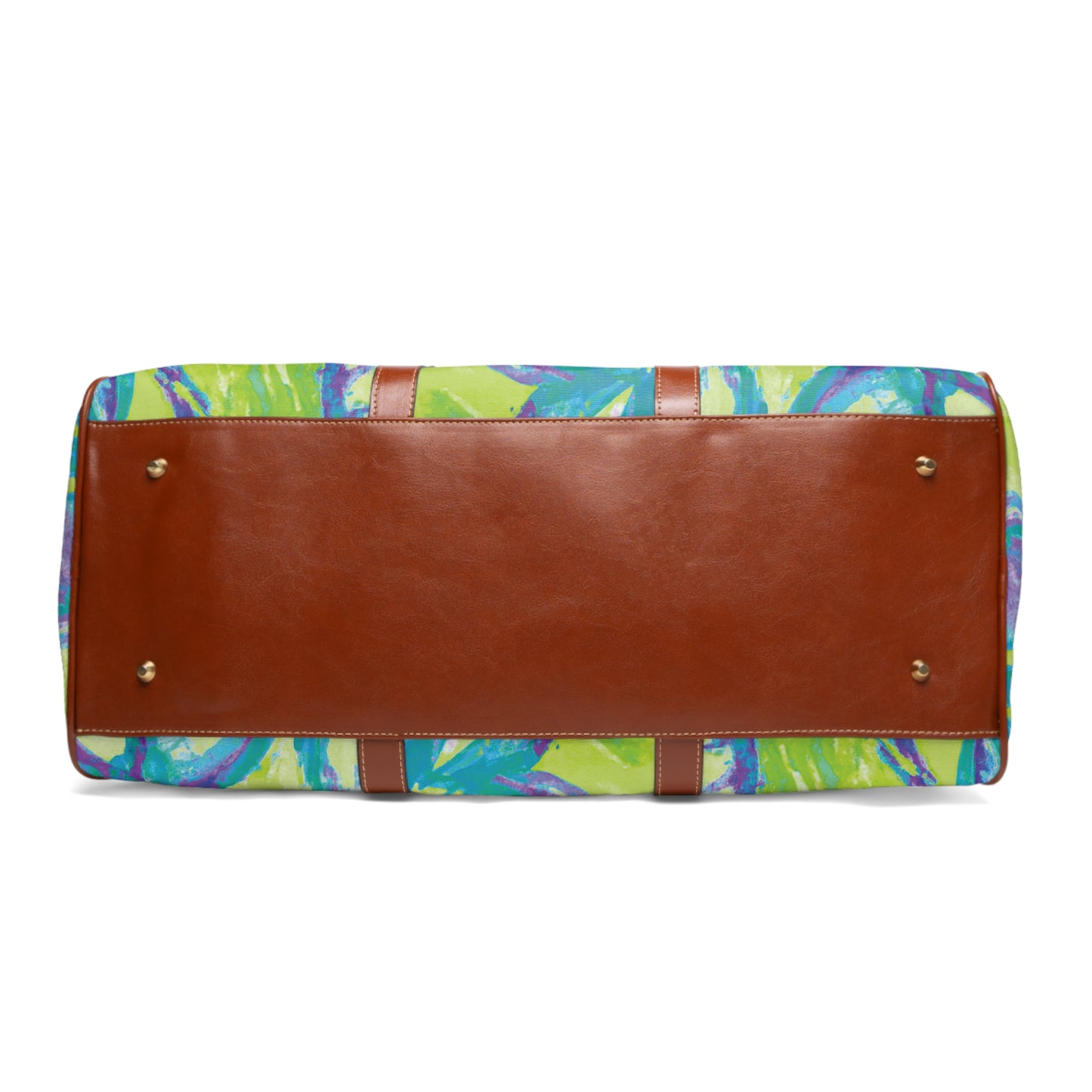 Tropical Waterproof Travel Bag - Perfect for Beach Getaways / Tropical Doodles, Hot Lime