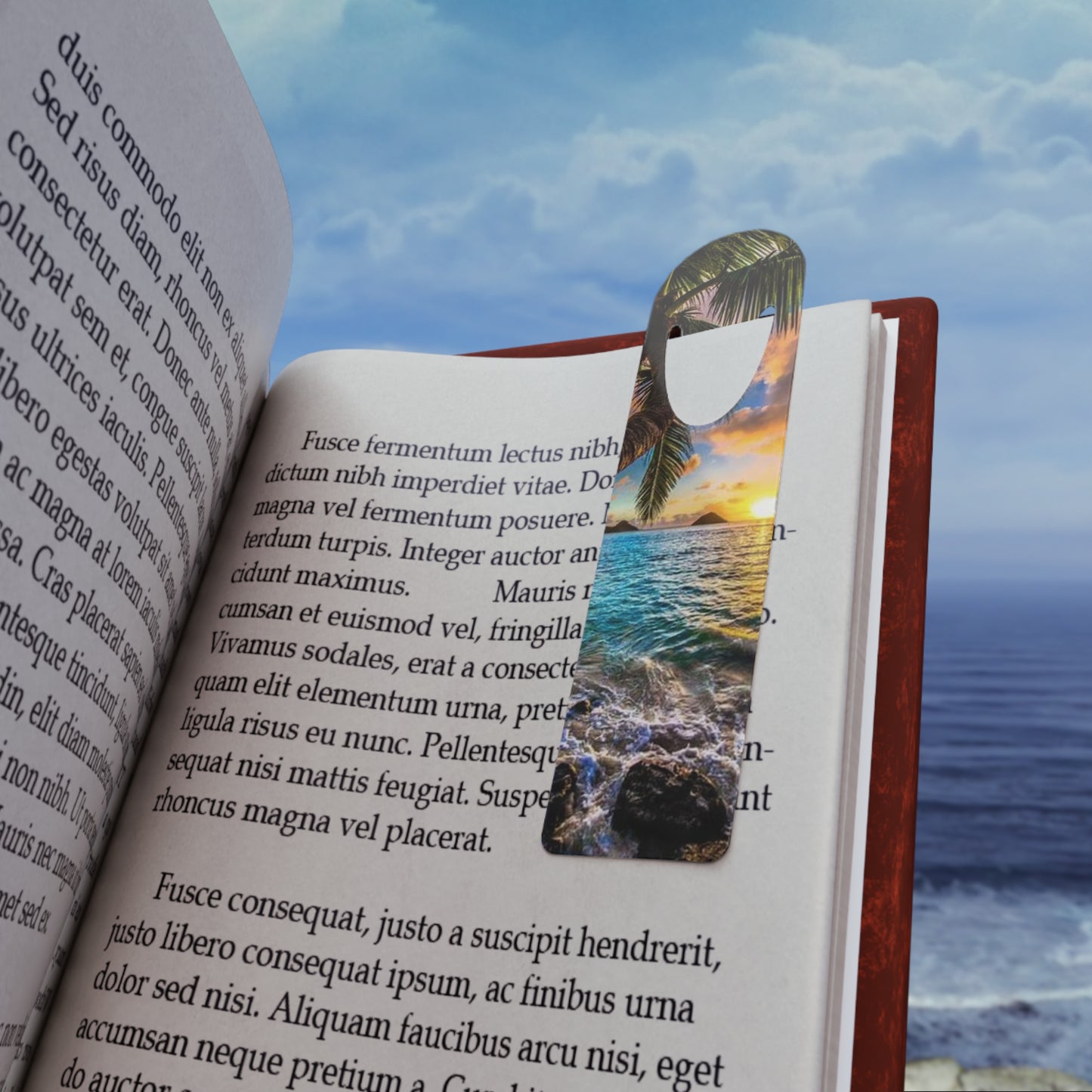 Bookmark - Aluminum, Hawaiian Beach Sunset