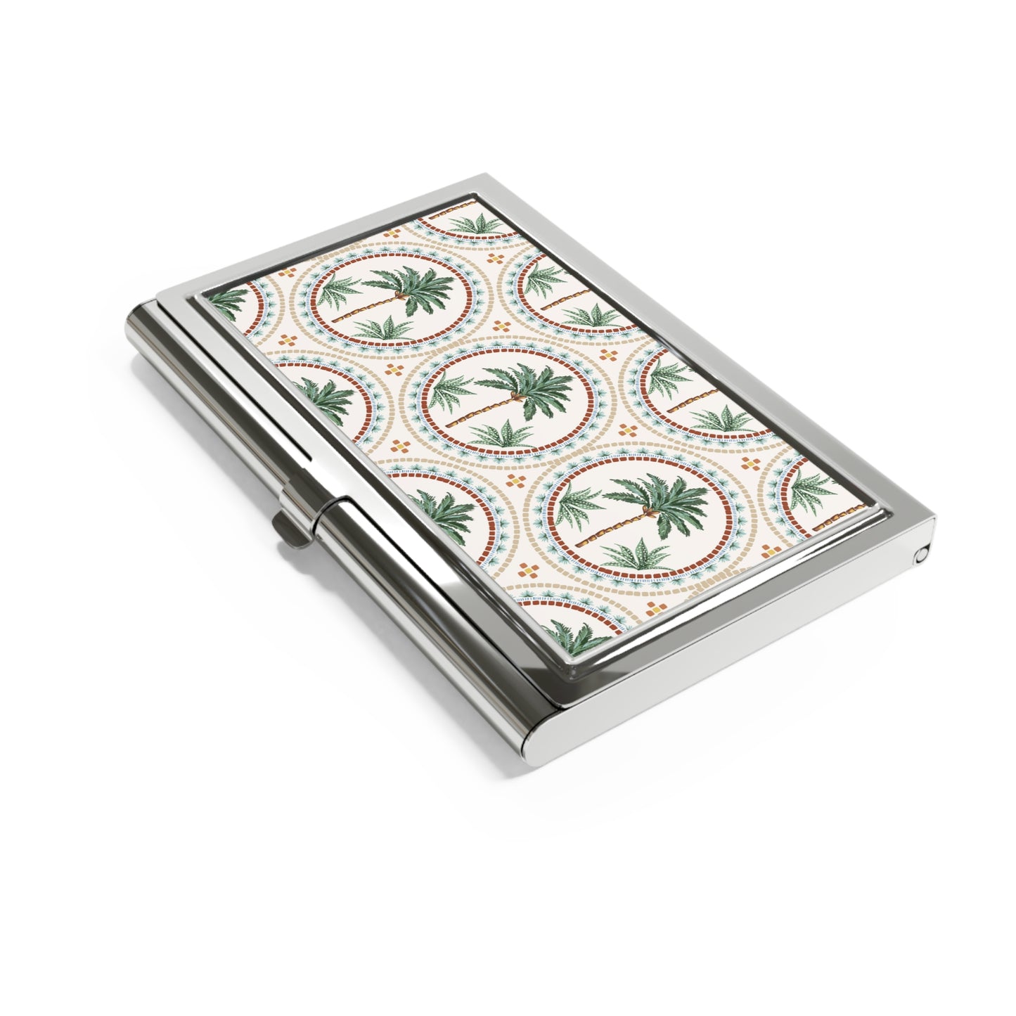 Business Card Holder - Mosaic Palm Tree