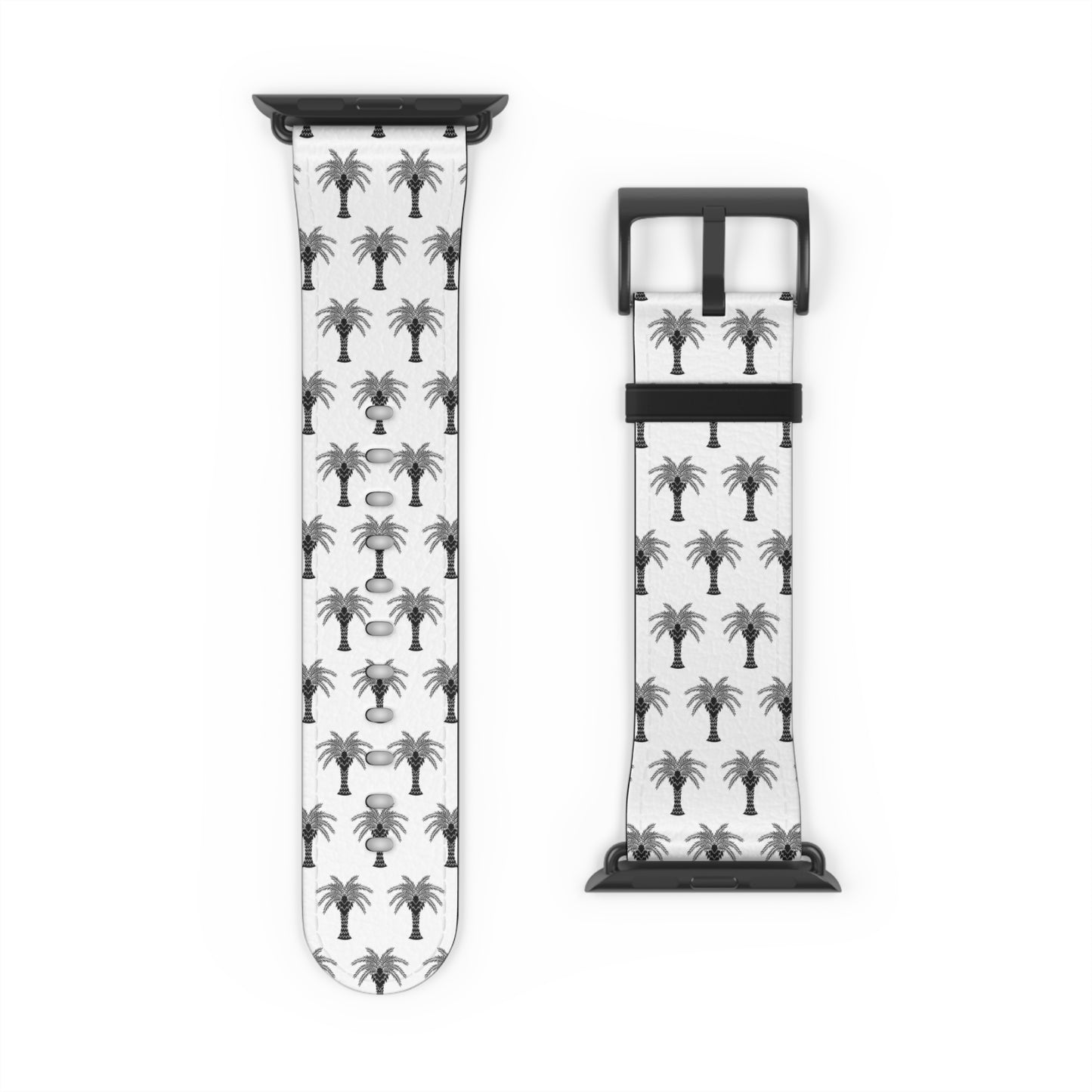 Watch Band - Art Deco Palm, Repeat White