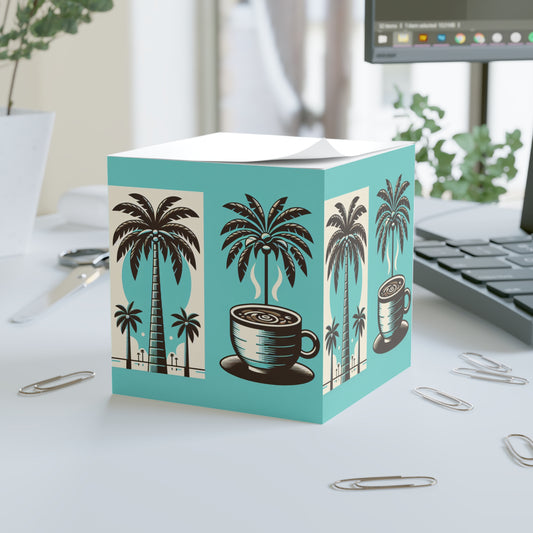 Note Cube - Palms and Coffee