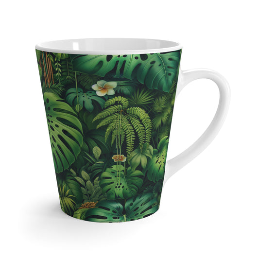Latte White Mug - Rainforest Greenery