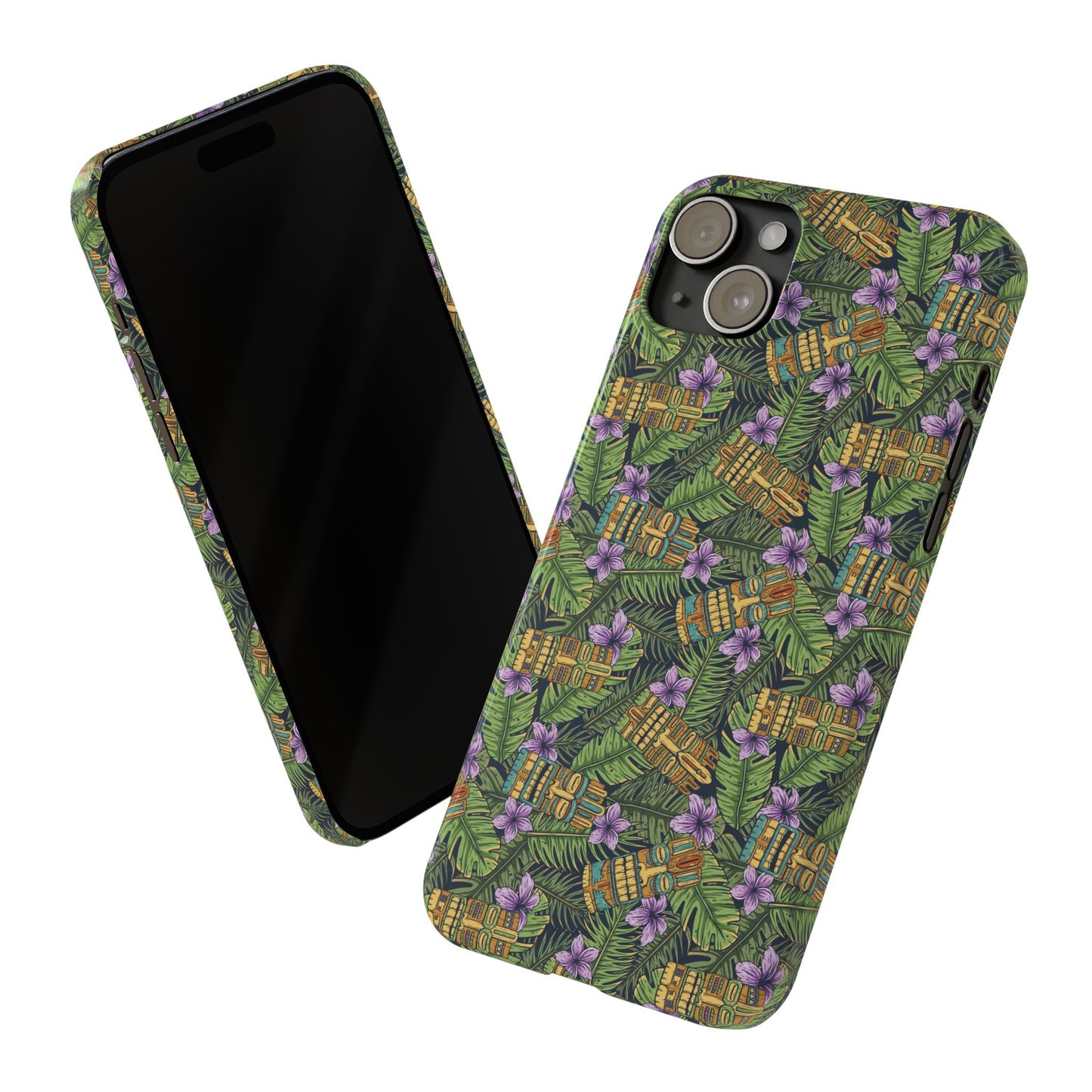 Slim Phone Cases - Tiki Purple Greenery