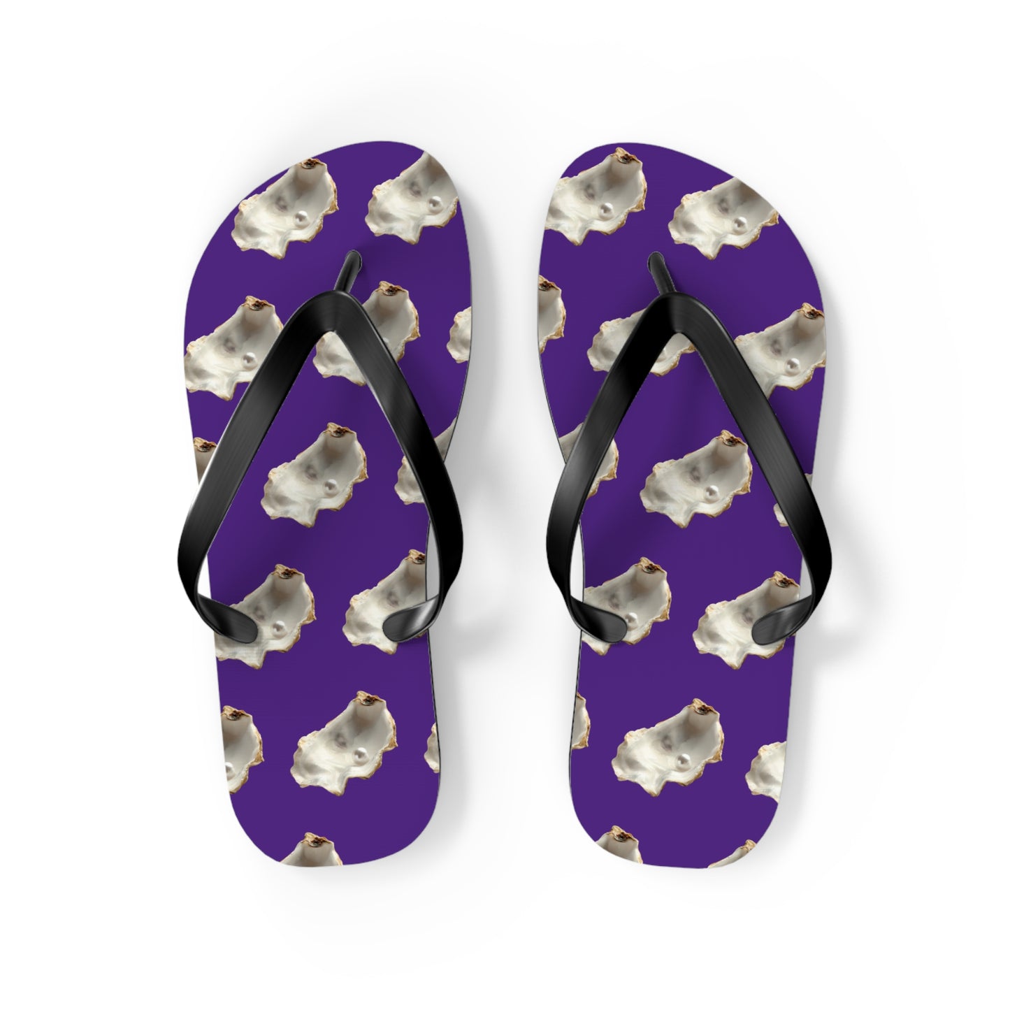 Flip Flops - White Pearl Oyster, purple