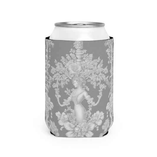 Pearl Lady Toile/Slate Can Cooler Sleeve - Perfect for Outdoor Picnics