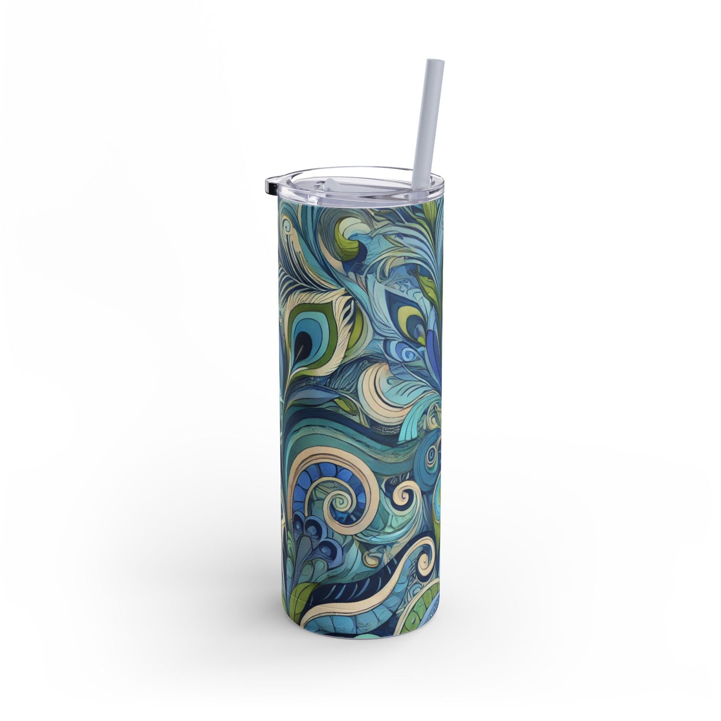 20oz Matte Tumbler, 7 Colors - Stylish Travel Cup - Feather Currents, Blue
