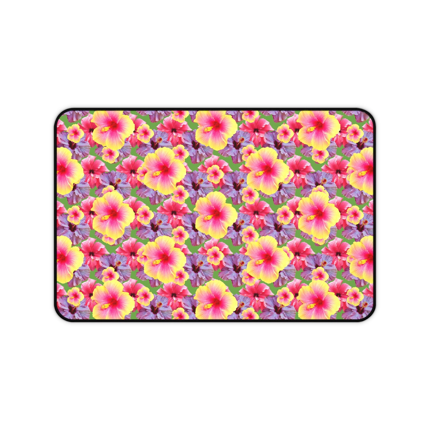 Tropical Mouse Pad/Desk Mat, 3 Sizes - Bright Botanical Design, Perfect for Home Office / Real Hibiscus Flowers