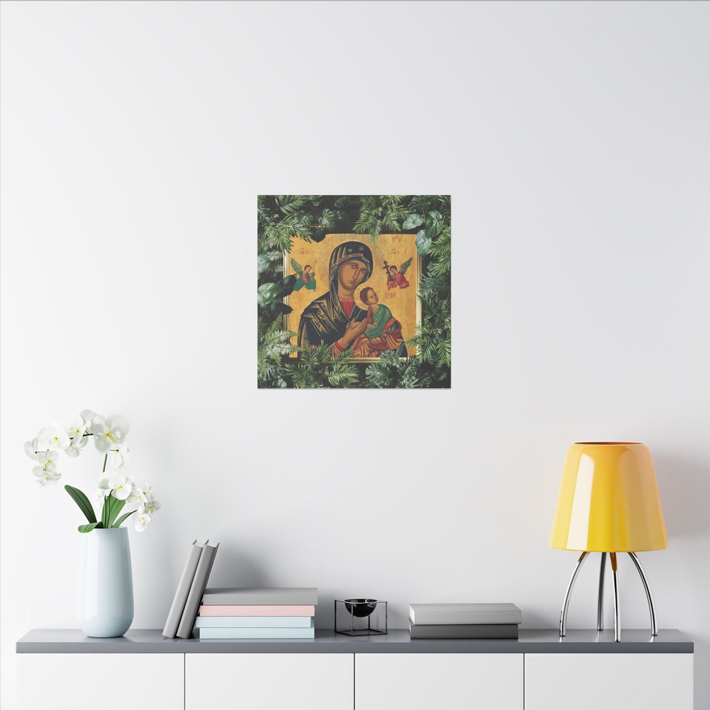 "Tropical Our Lady of Perpetual Help" Canvas Artwork - Stretched Canvas Print / Virgin Mary