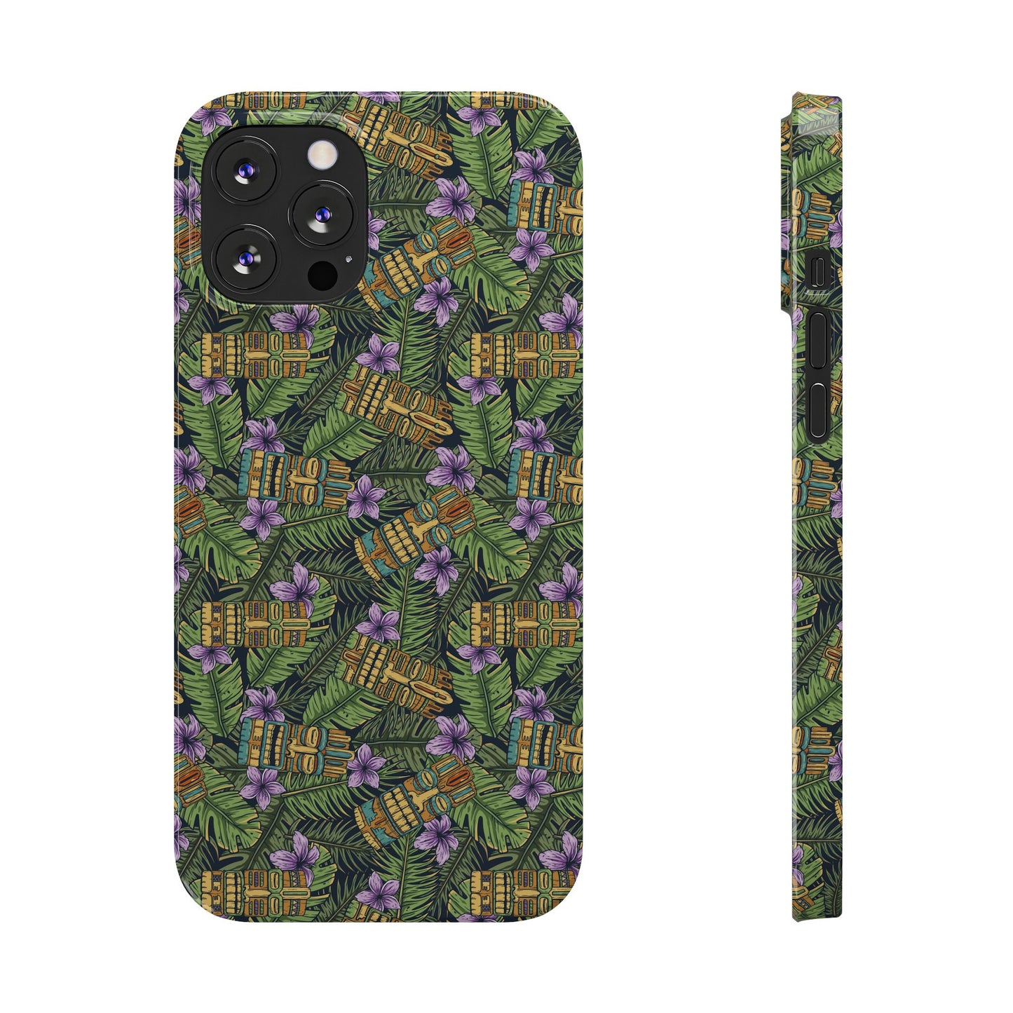 Slim Phone Cases - Tiki Purple Greenery