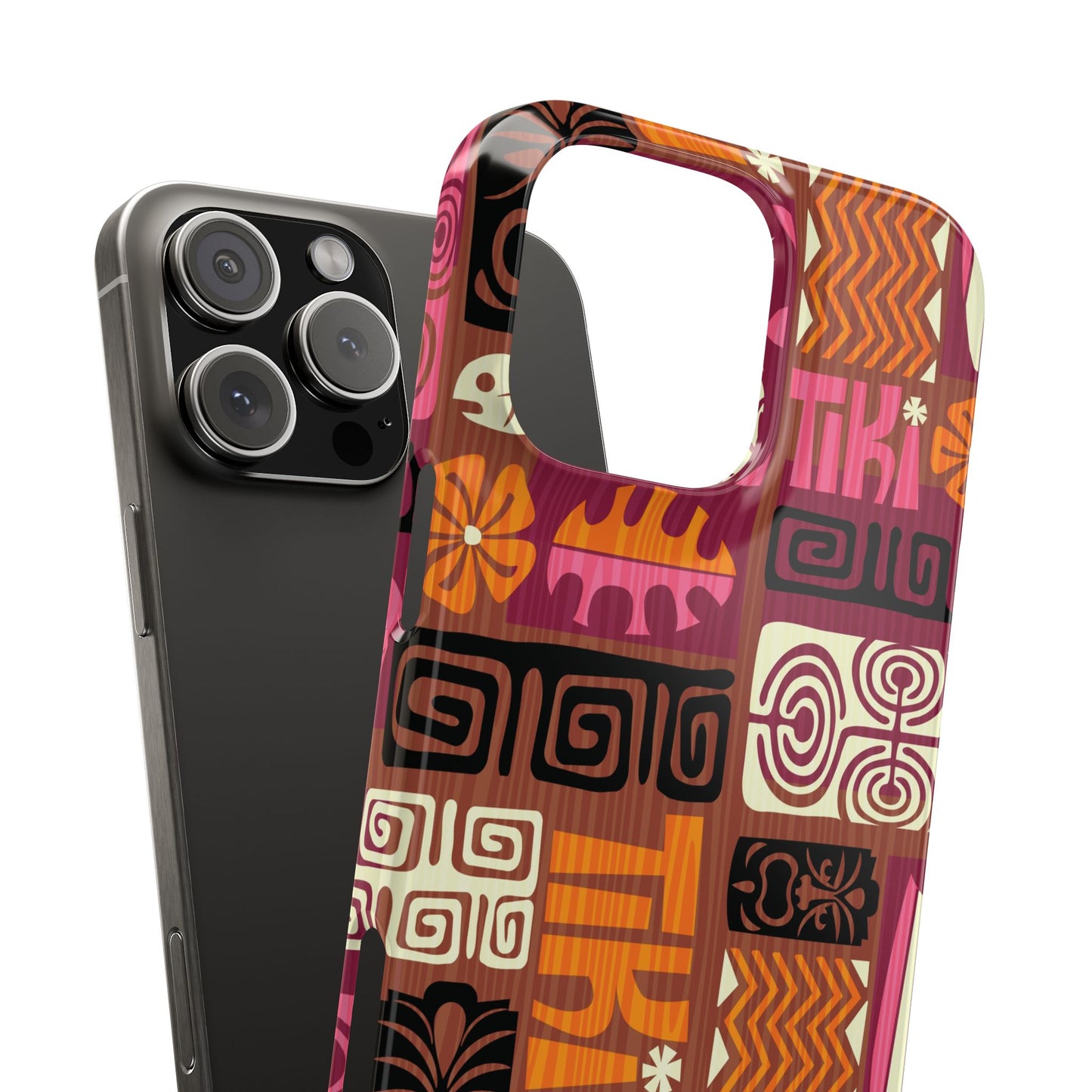 Slim Phone Cases - Tiki Poster Pink/Orange