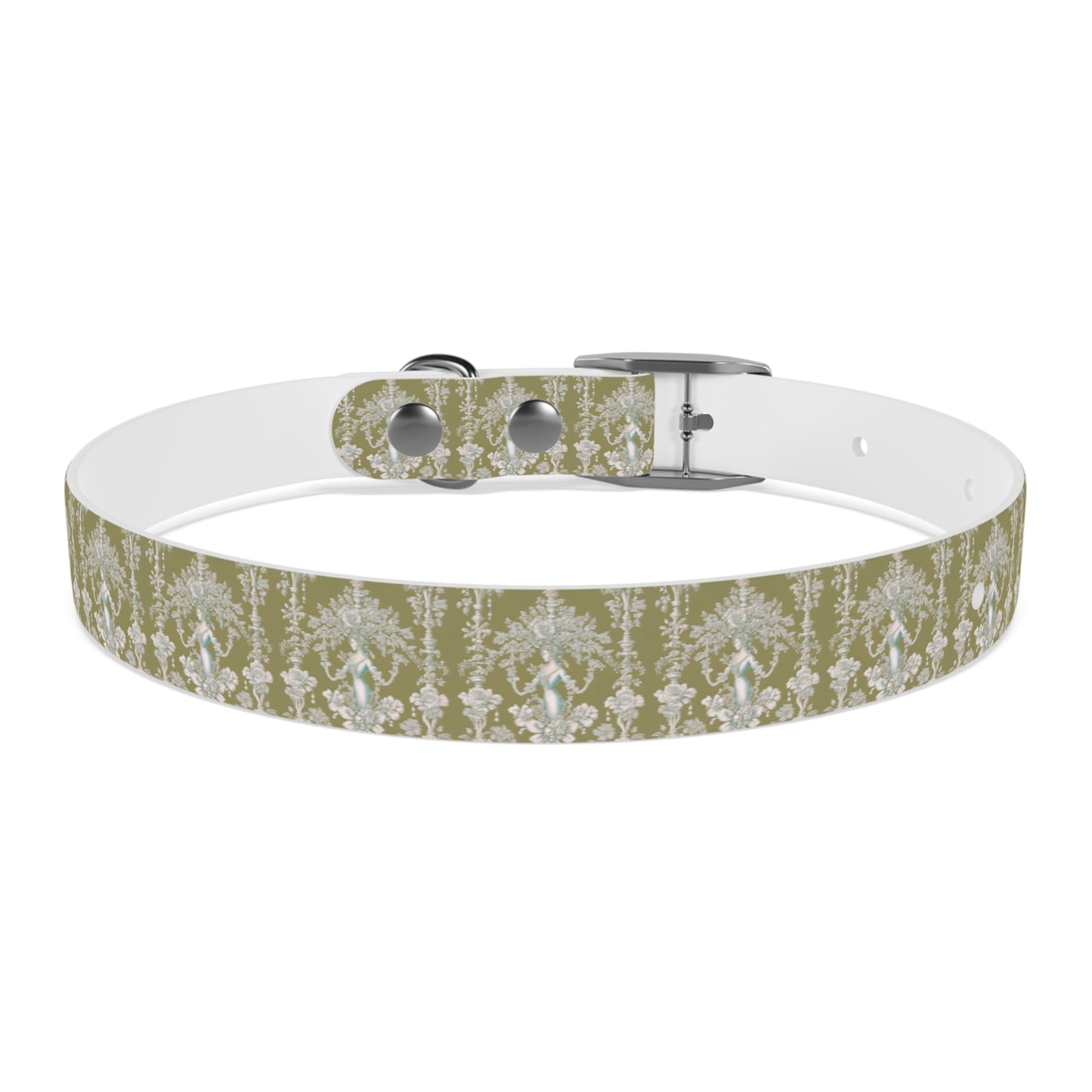 Dog Collar - Pearl Lady Toile, highborn green