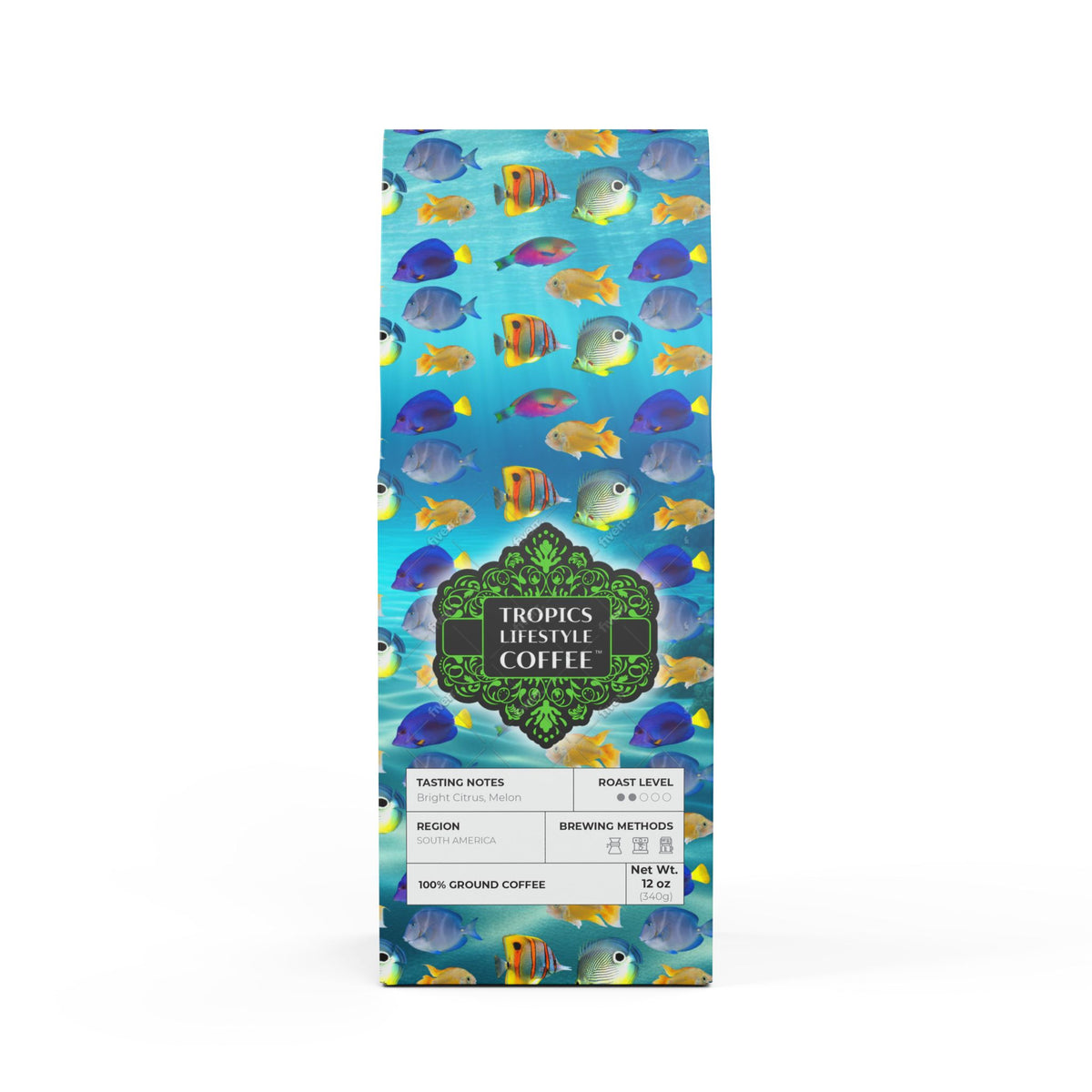 Golden Sands Single Origin™ Coffee (Light-Medium Roast) Specialty Grade / School of Fish, Ocean