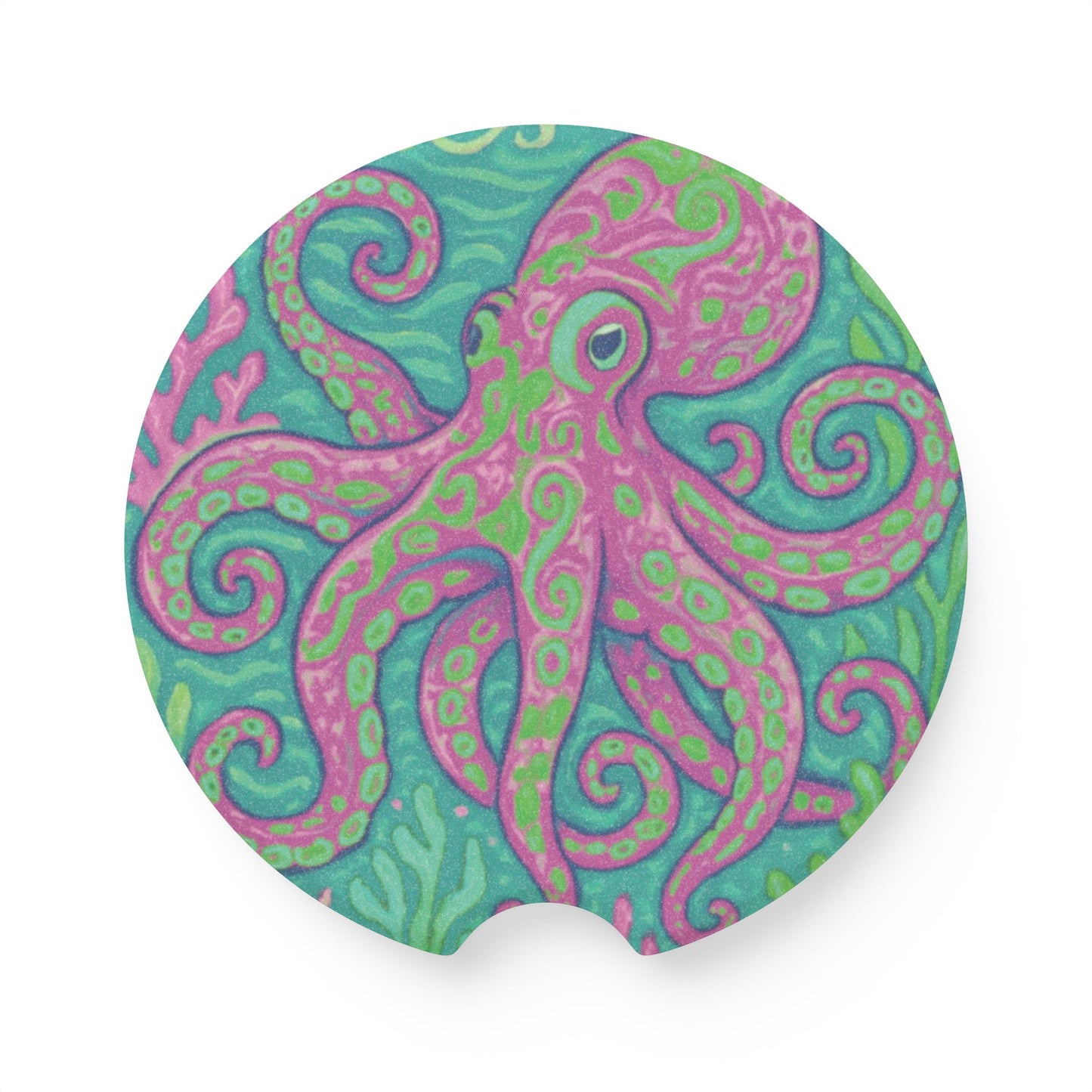 Soapstone Car Coaster - Purple Kraken Joe