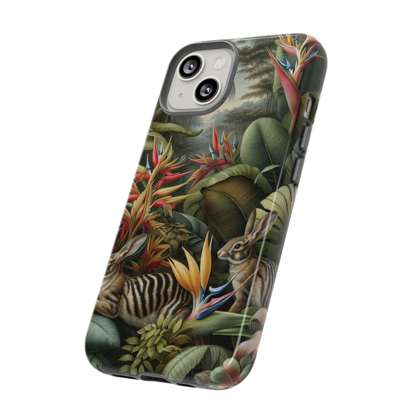Rainforest Rabbit Outing Phone Case - Tough Cases with Summer Vibe