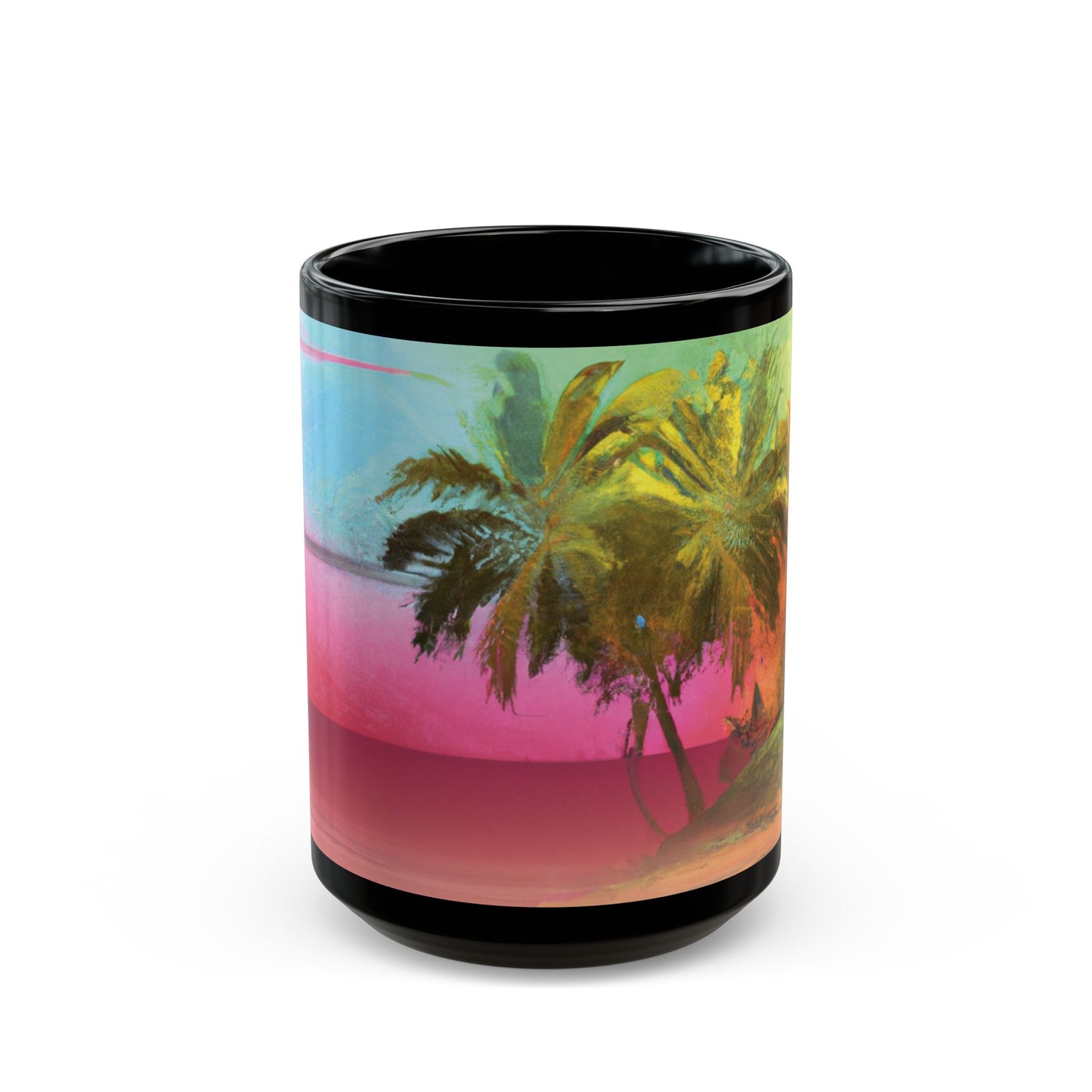 Black Coffee Mug - Watercolor Sunset