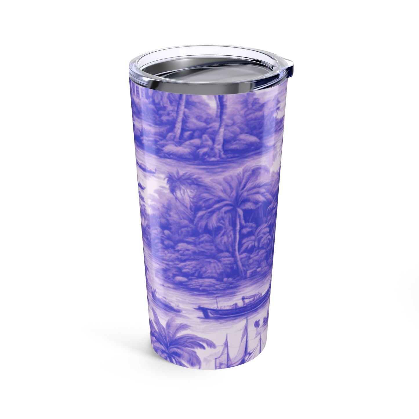 20oz Tropical Glossy Tumbler -Tropical Toile, Purple