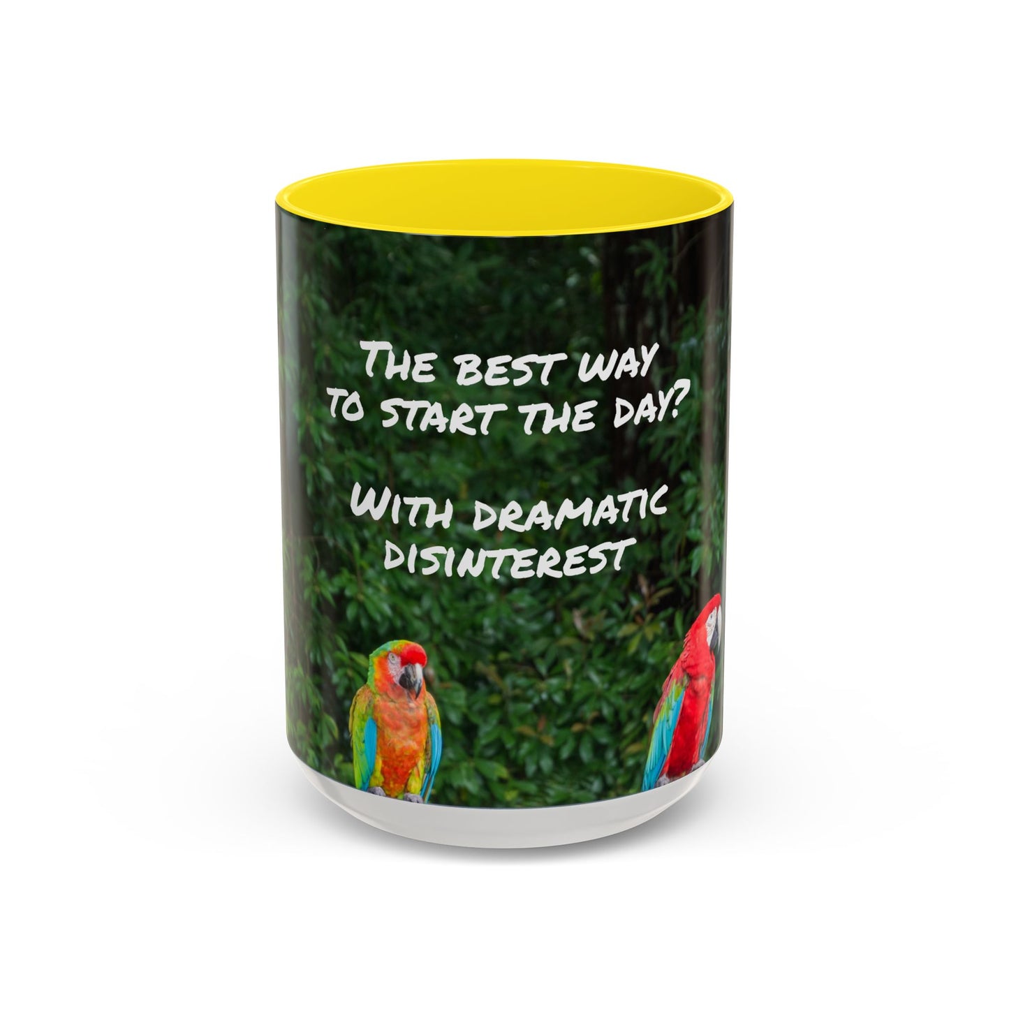 Parrot Accent Coffee Mug (11, 15oz), 8 Colors - Dramatic Disinterest