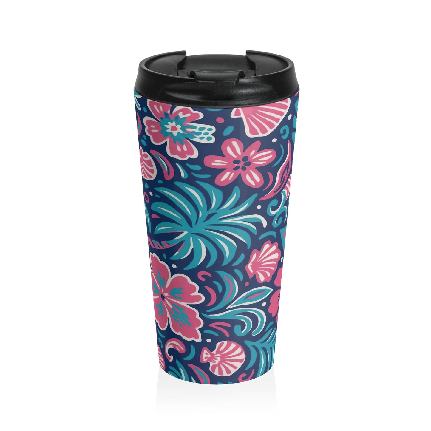 15 oz. Stainless Steel Travel Mug / Flora & Shells