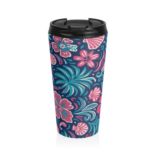 15 oz. Stainless Steel Travel Mug / Flora & Shells
