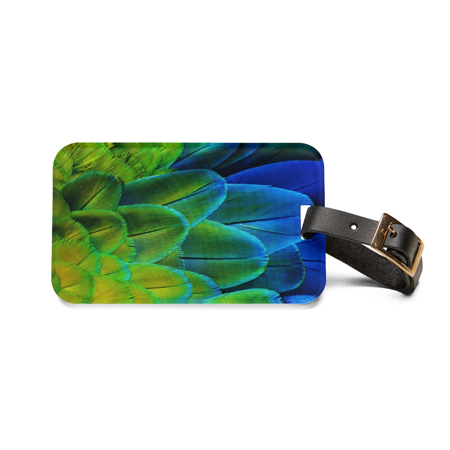 Luggage Tag - Shimmering Peacock Plumes