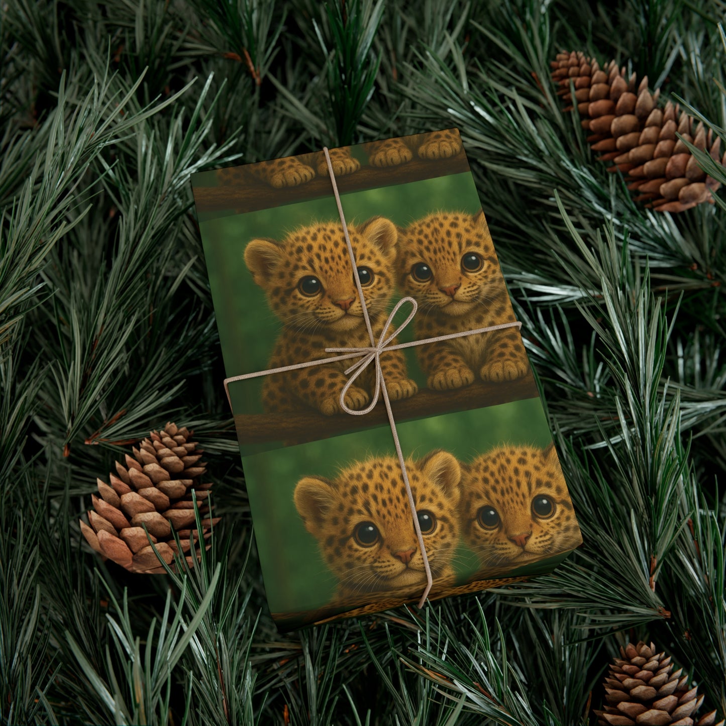 Wrapping Paper - Tropical Gift Wrap for All Occasions / 3 Sizes, 2 Finishes / Baby Jaguars