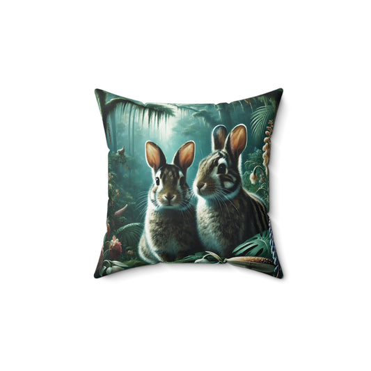 Decorative Pillow - Accent Cushion, 4 Sizes /Tropical Sumatran Rabbits/Tundra