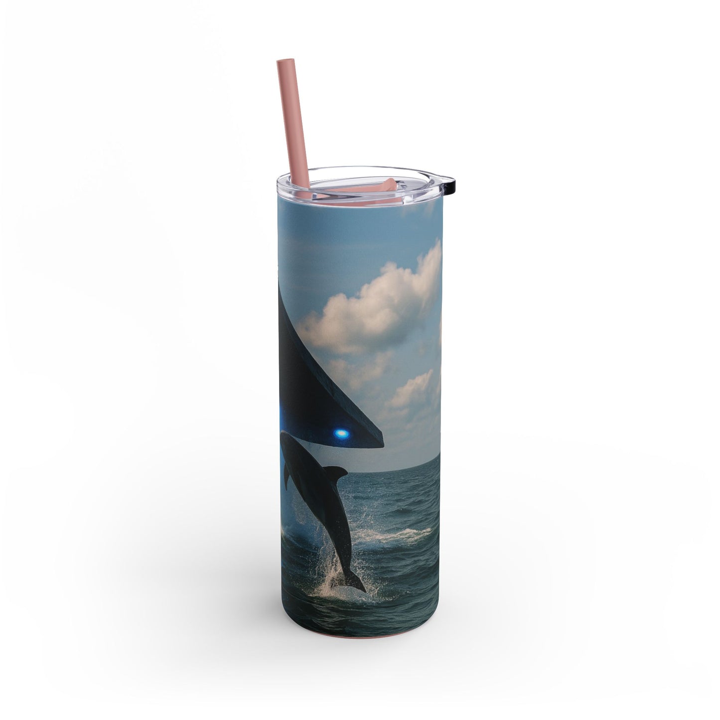 20oz Matte Tumbler, 7 Colors - Stylish Travel Cup -UFO and Dolphin