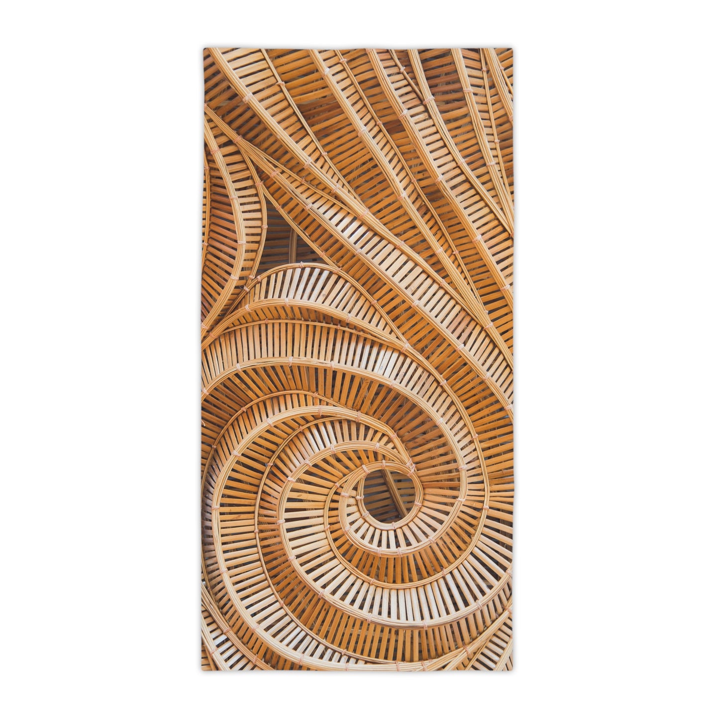 Natural Bamboo Spiral Pattern Beach Towel - Soft & Stylish for Summer Fun