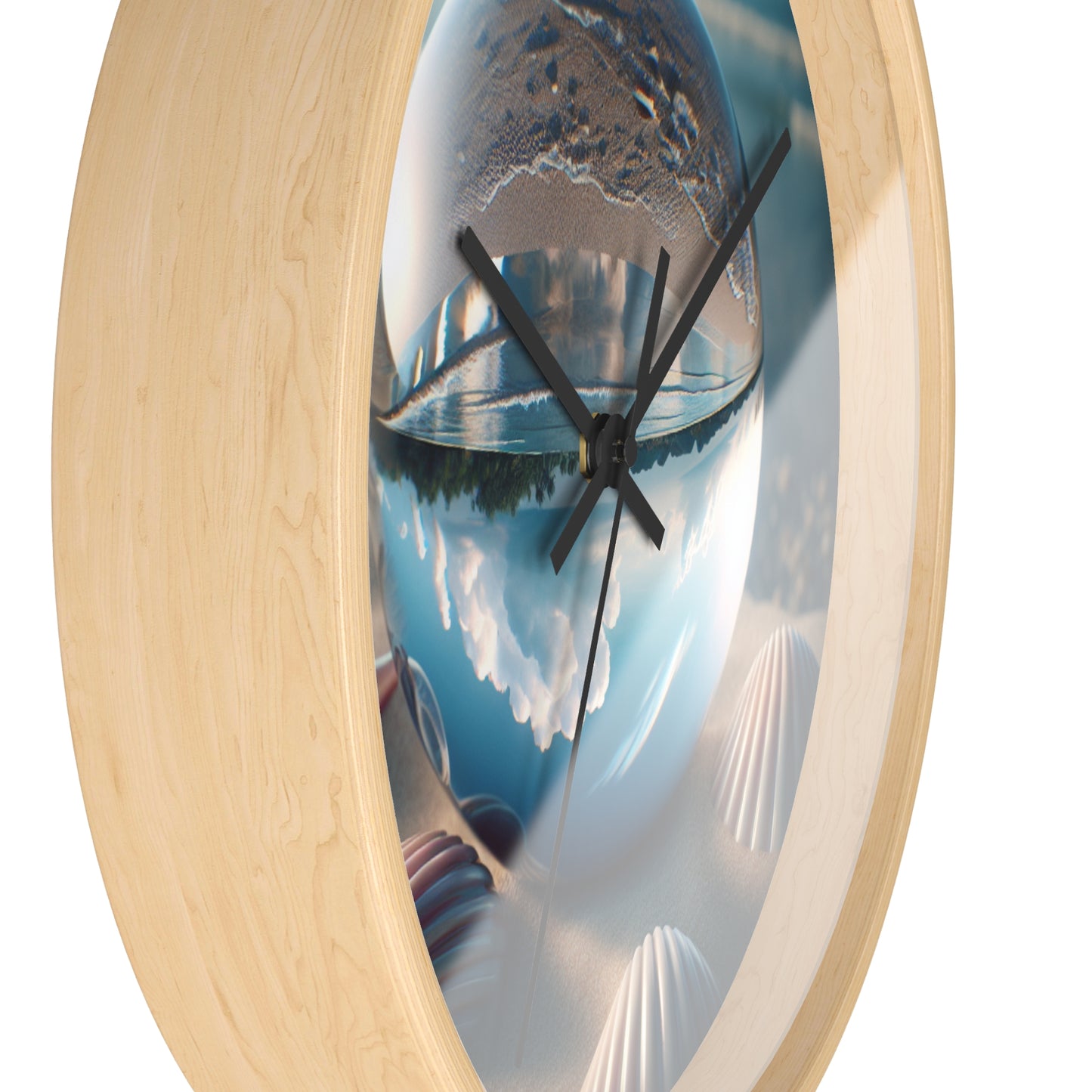 Coastal Wall Clock with Beach Illusion Ball