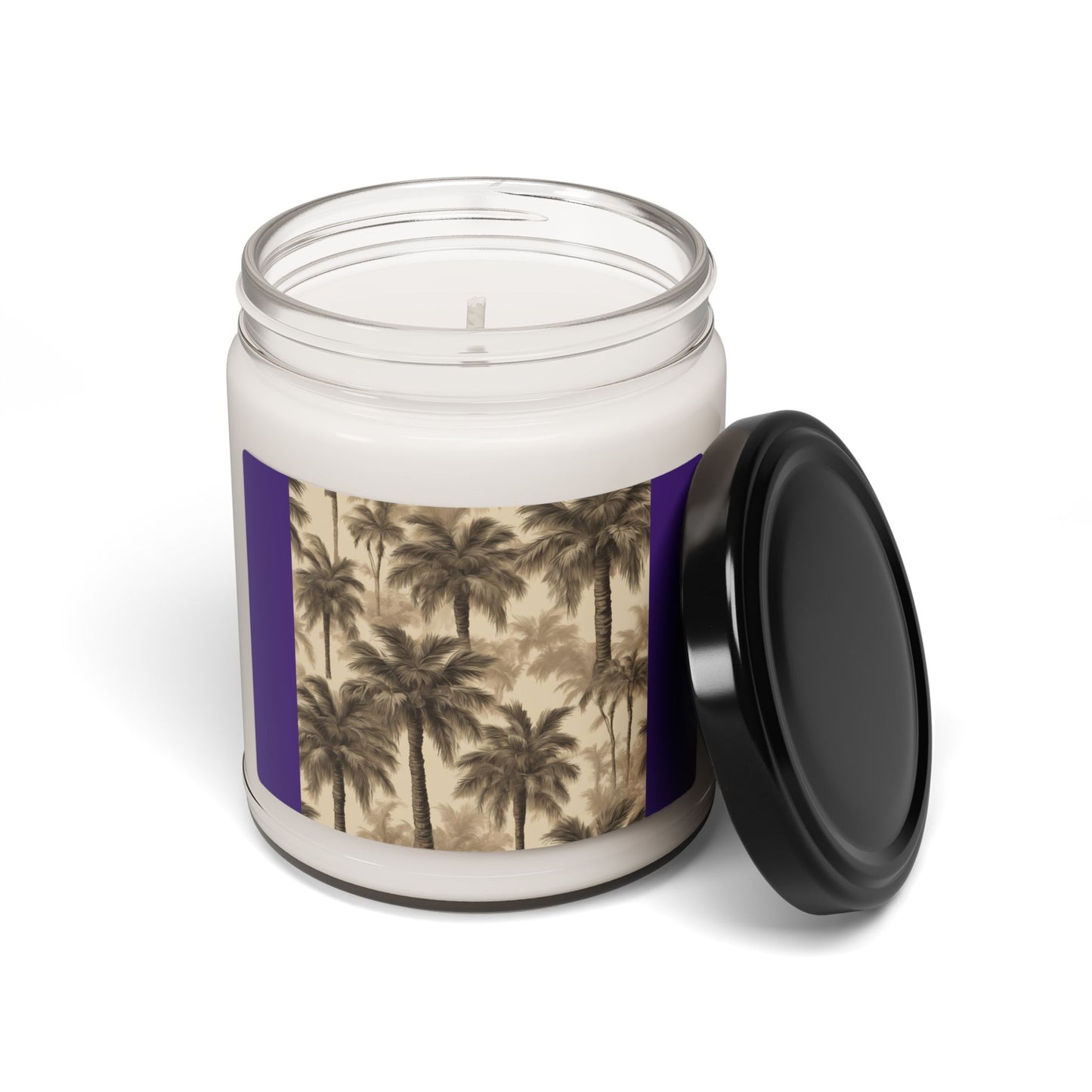 Scented Soy Candle, 9oz, Lisa's Fluffy Palms, purple