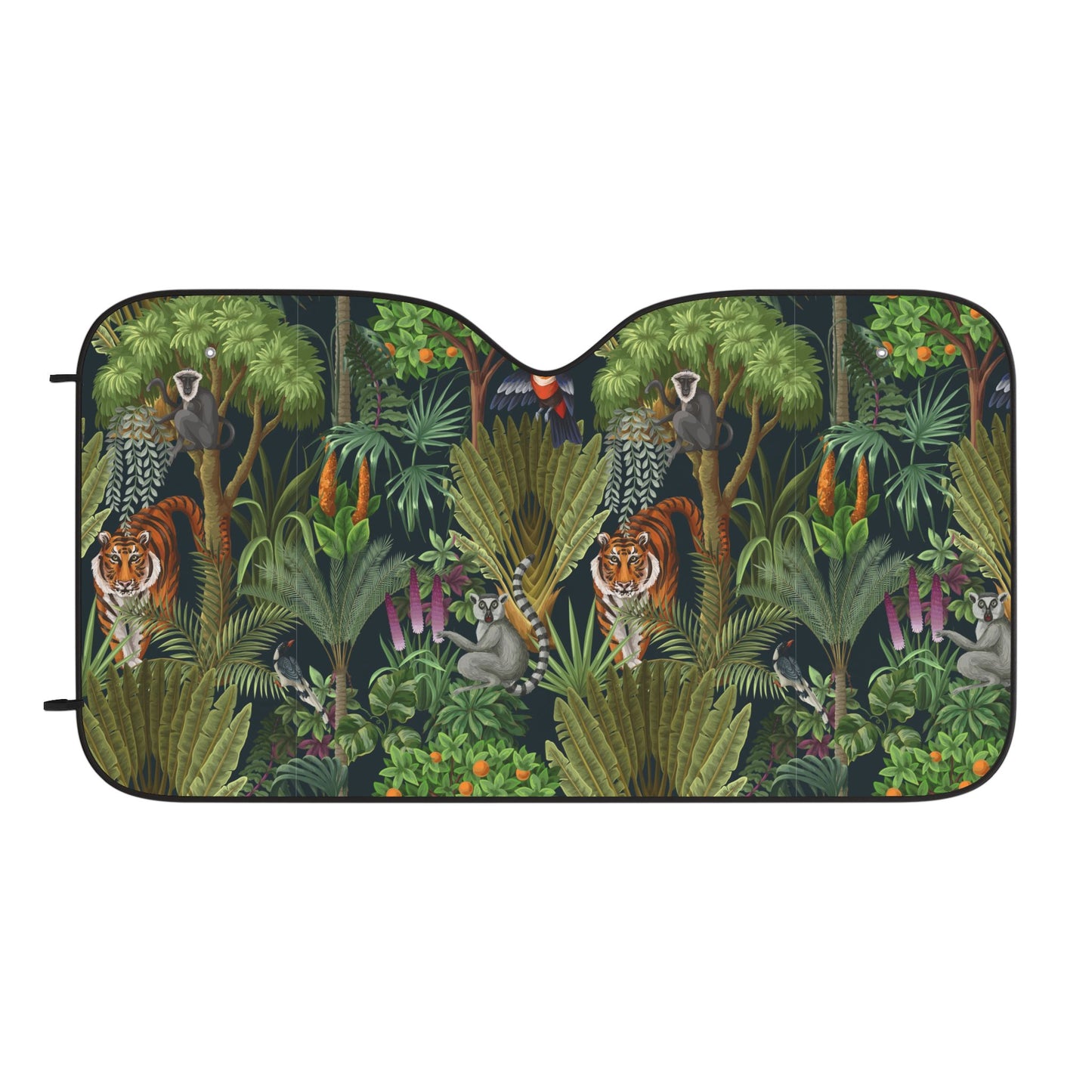 Tropical Car Sun Shades / Tiger Haven, Midnight