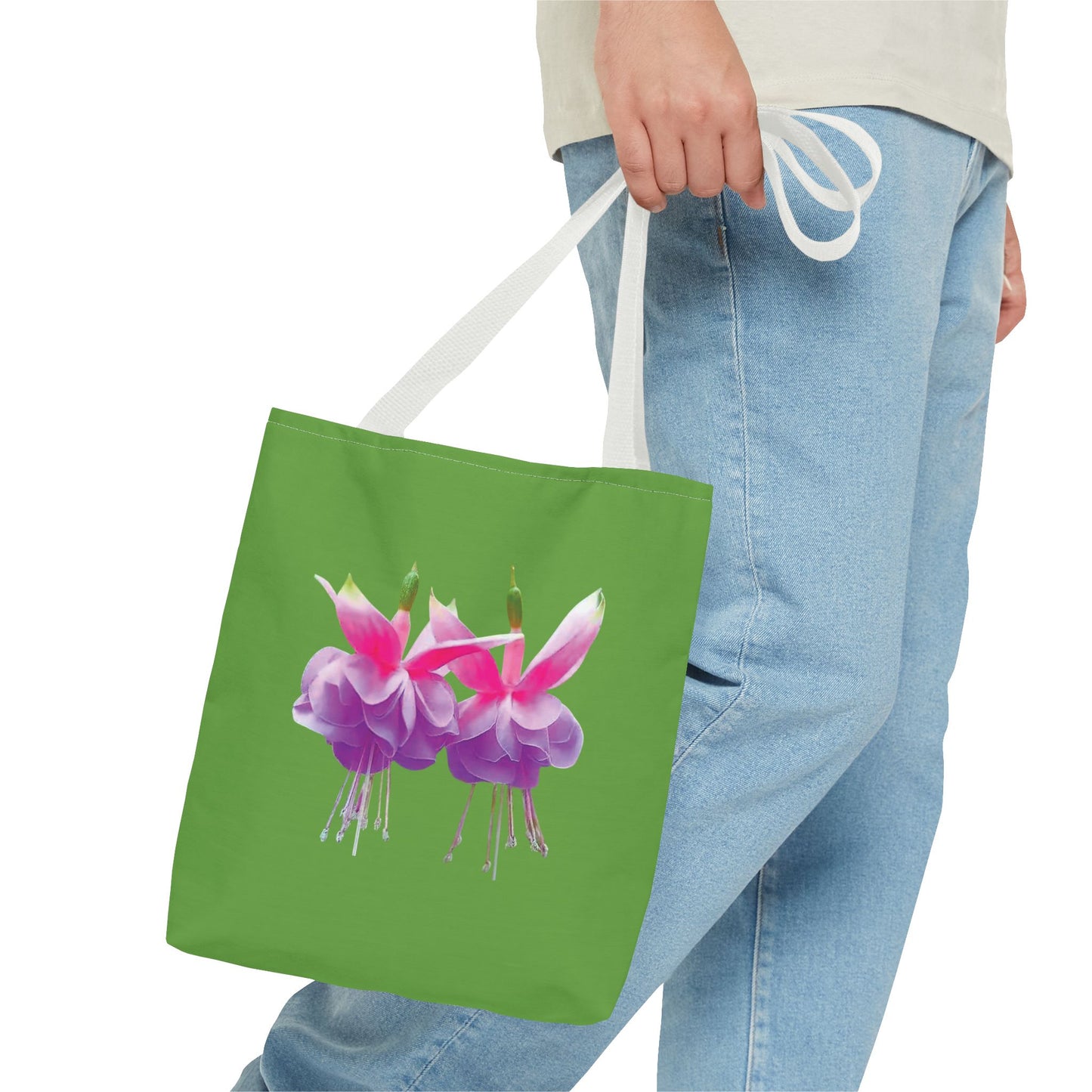 Tropical Real Two Fuchsias/Green Tote Bag - 3 Sizes