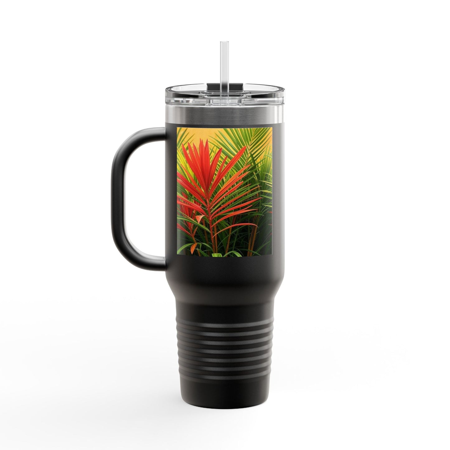 Red Flame Palms Insulated Travel Mug - 40oz - Perfect for Outdoor Adventures