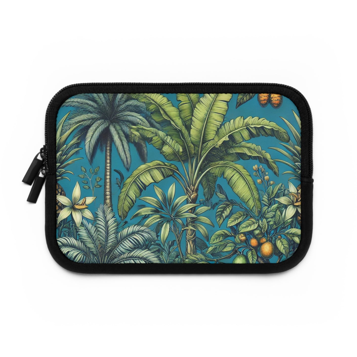 Tropical Laptop Sleeve, 5 Sizes - Perfect for Beach Lovers & Students / Tropical Fruit, Blue