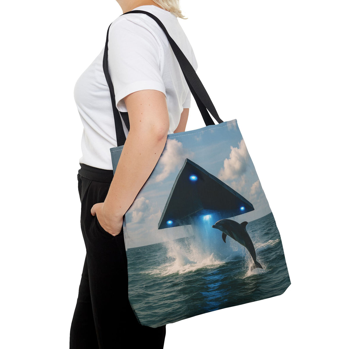 UFO and Dolphiin Tote Bag - 3 Sizes
