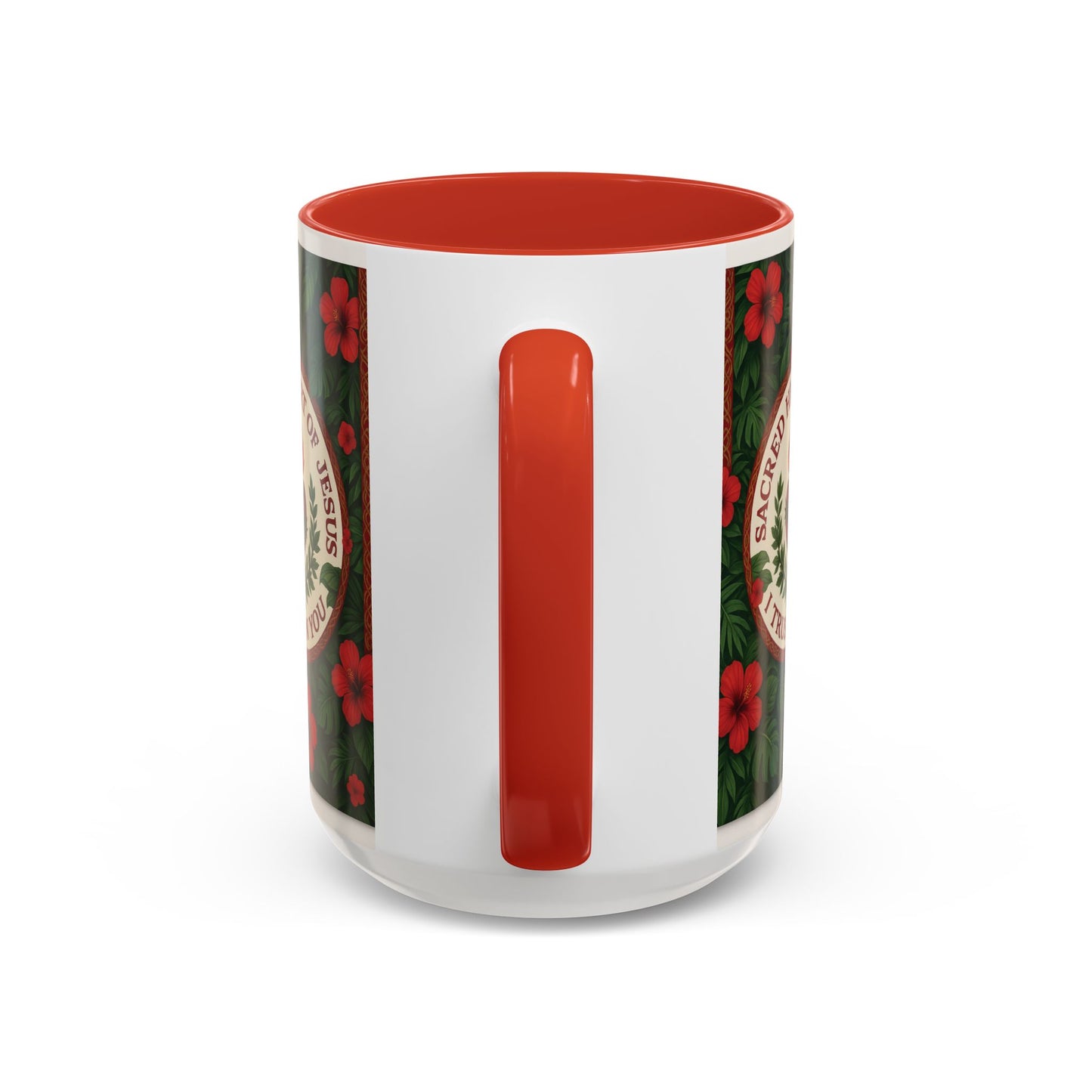 Religious Accent Color Coffee Mug (11, 15oz) / Sacred Heart of Jesus Prayer, Various Colors