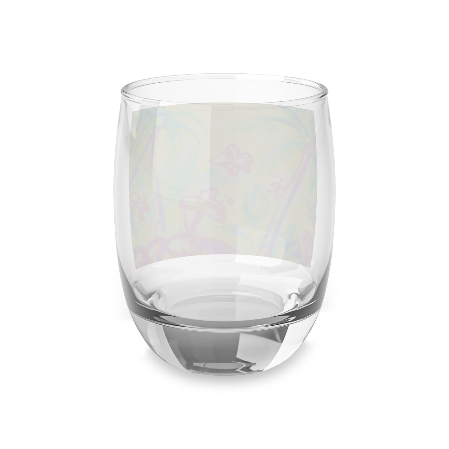 Whiskey Glass, Tropical Doodles, Yellow