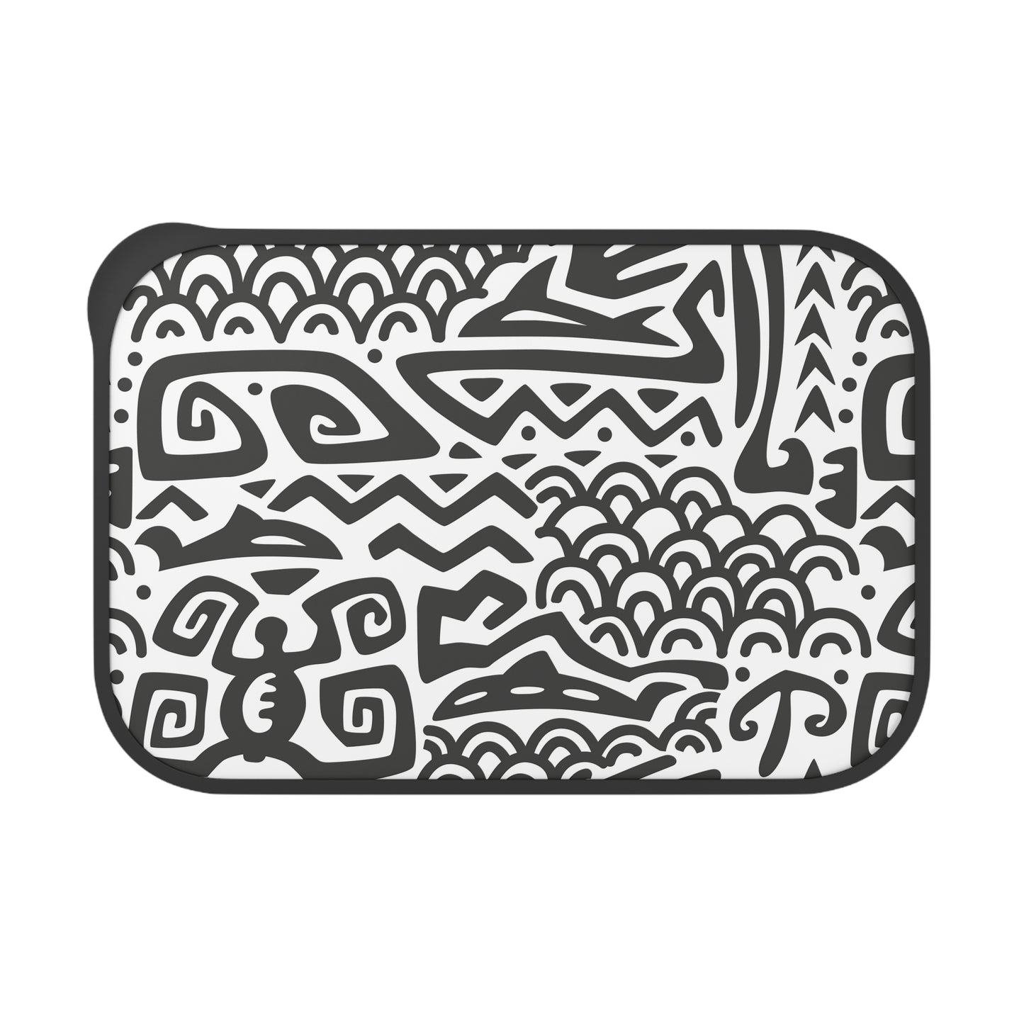 Bento Box with Utensils - Tiki Aztec Black