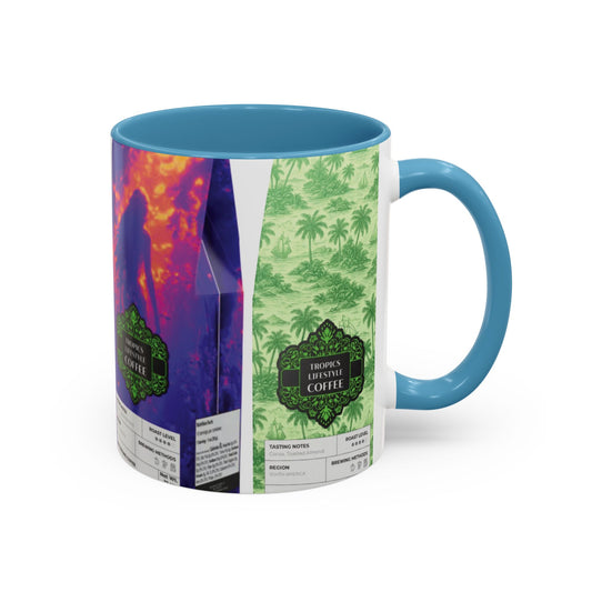 Accent Coffee Mug (11, 15oz), 8 Colors - Tropics Lifestyle Coffee, 4 Bags