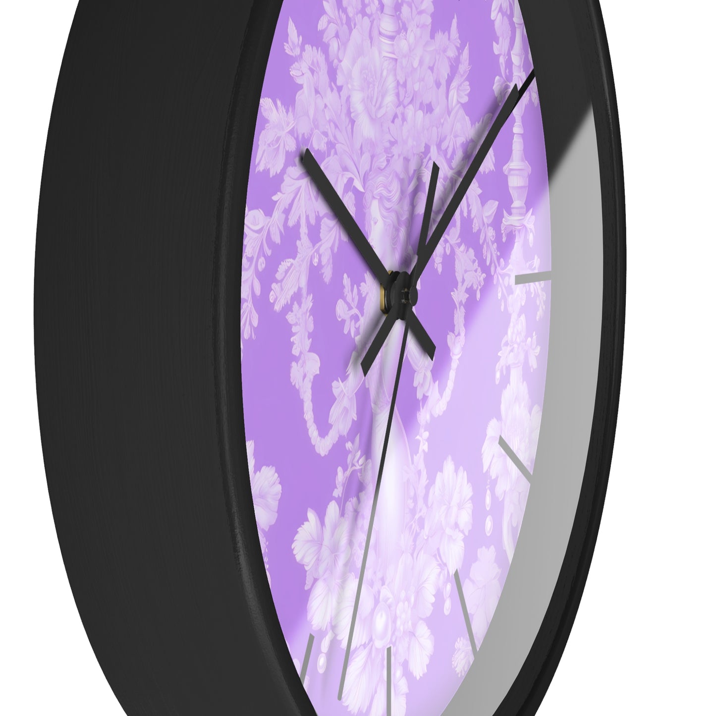 Wall Clock, Pearl Lady Toile / Purple, Hands/Base Variants