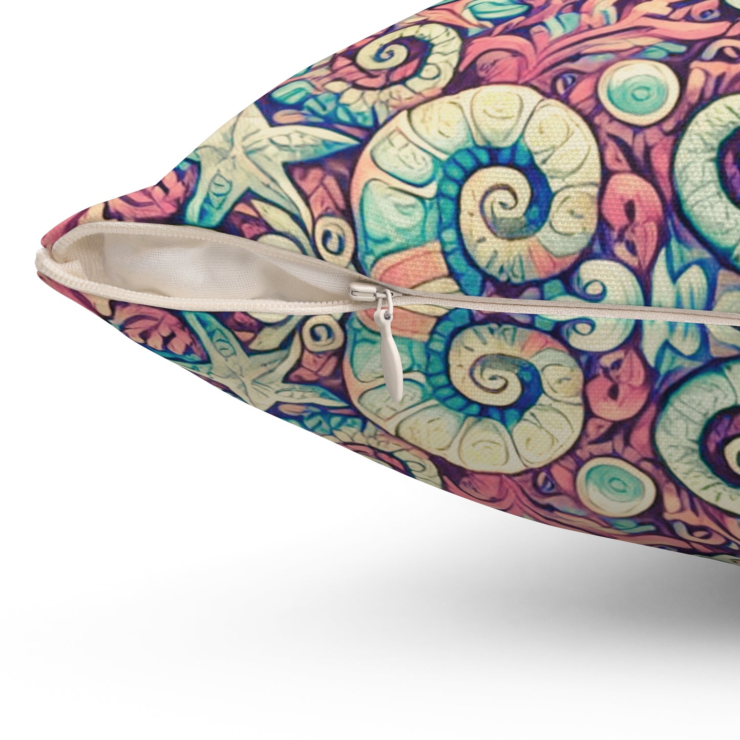 Decorative Pillow - Accent Cushion, 4 Sizes / Seahorse Trio, Retro