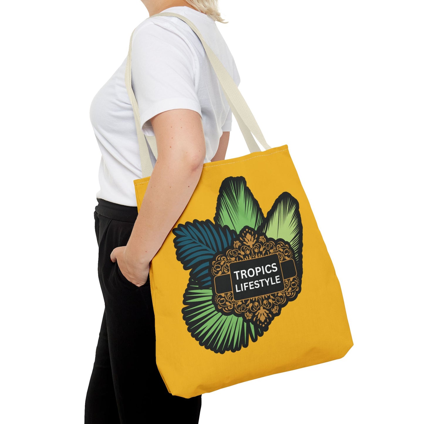 Elegant Tropics Lifestyle Logo Tote Bag - 3 Sizes, Yellow