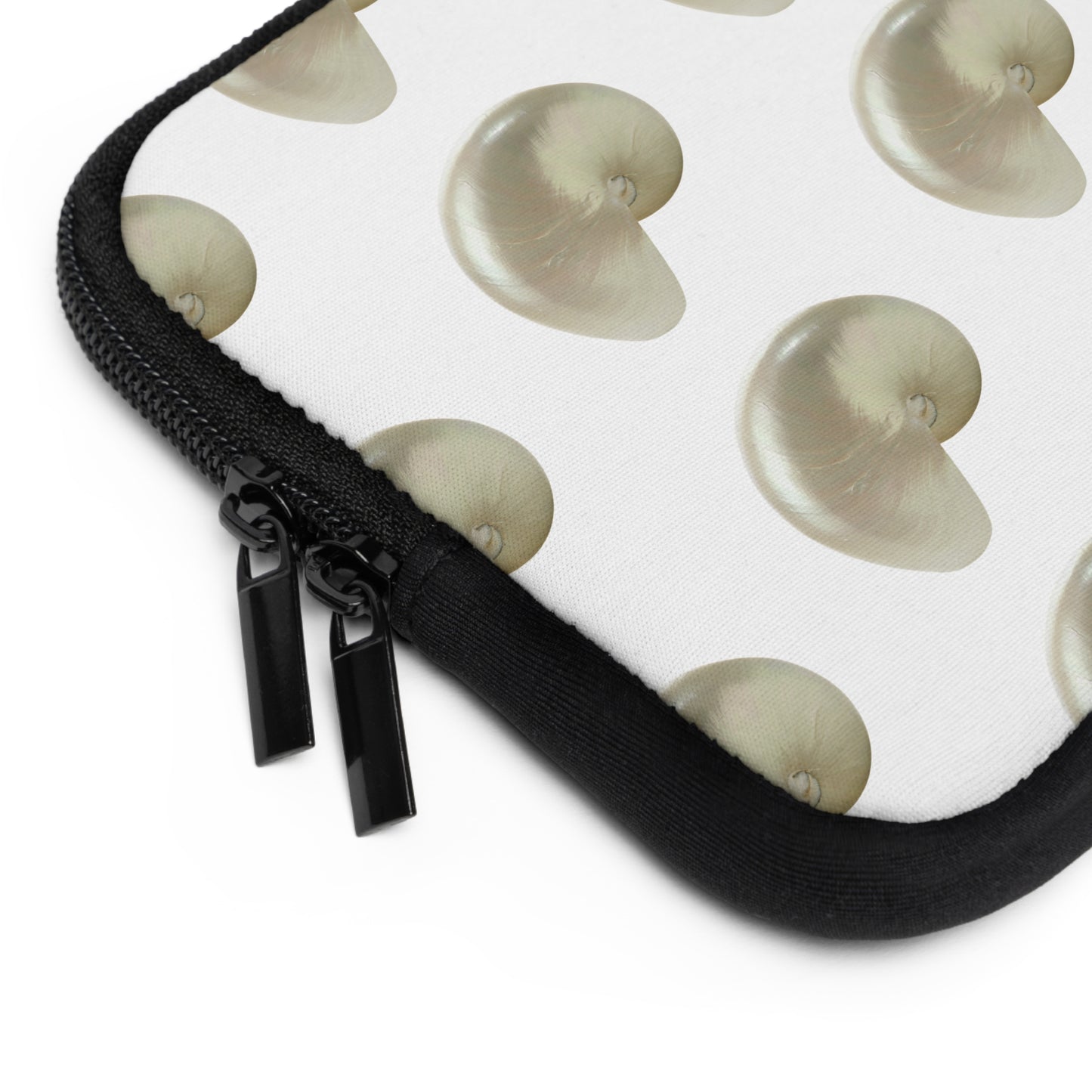 Tropical Laptop Sleeve, 5 Sizes - Perfect for Beach Lovers & Students / Lustrous White Nautilus Shell, White