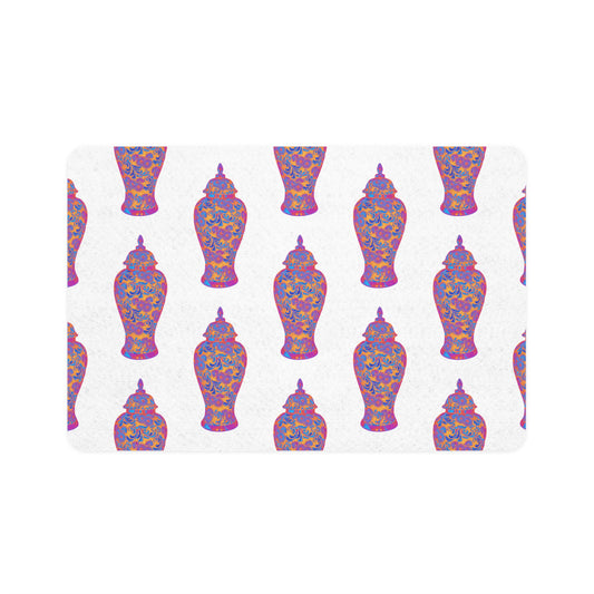 Pet Food Mat (12x18), Heatwave Ginger Jar repeat white