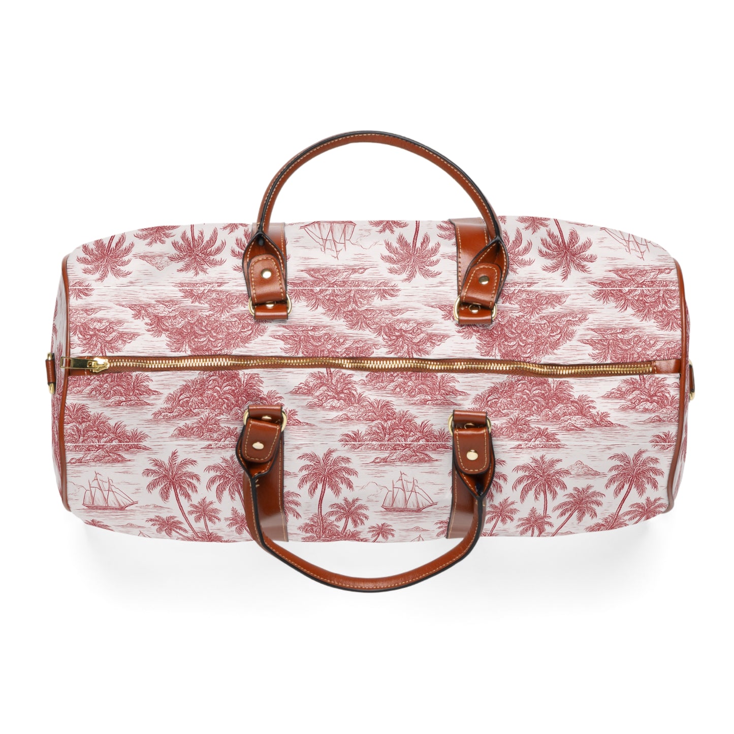 Tropical Waterproof Travel Bag - Perfect for Beach Getaways / Faraway Toile, Red