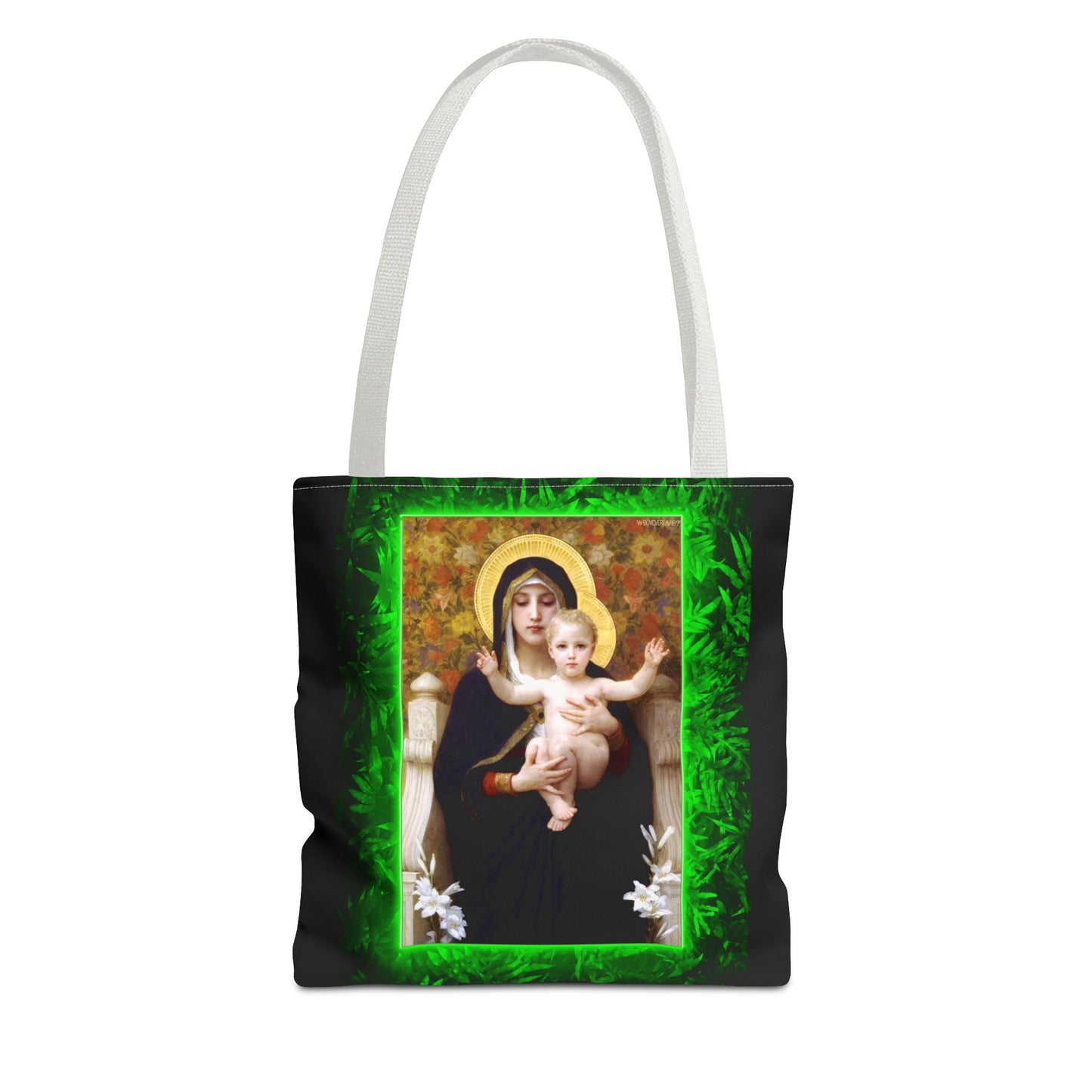 Religious Madonna of the Lilies Tropical Tote Bag - 3 Sizes