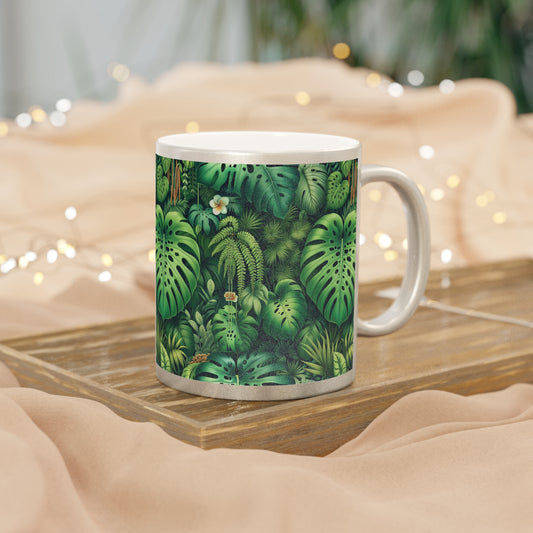 Tropical Metallic Mug, Gold or Silver - Rainforest Greenery